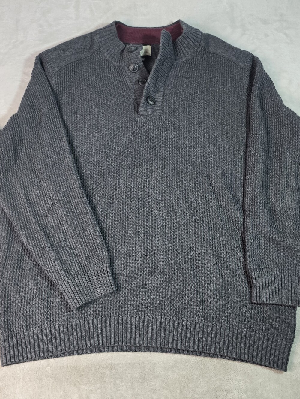 Oak Hill Button Up 1/4 Zip Pullover Chunky Knit Swester Sz 2XL